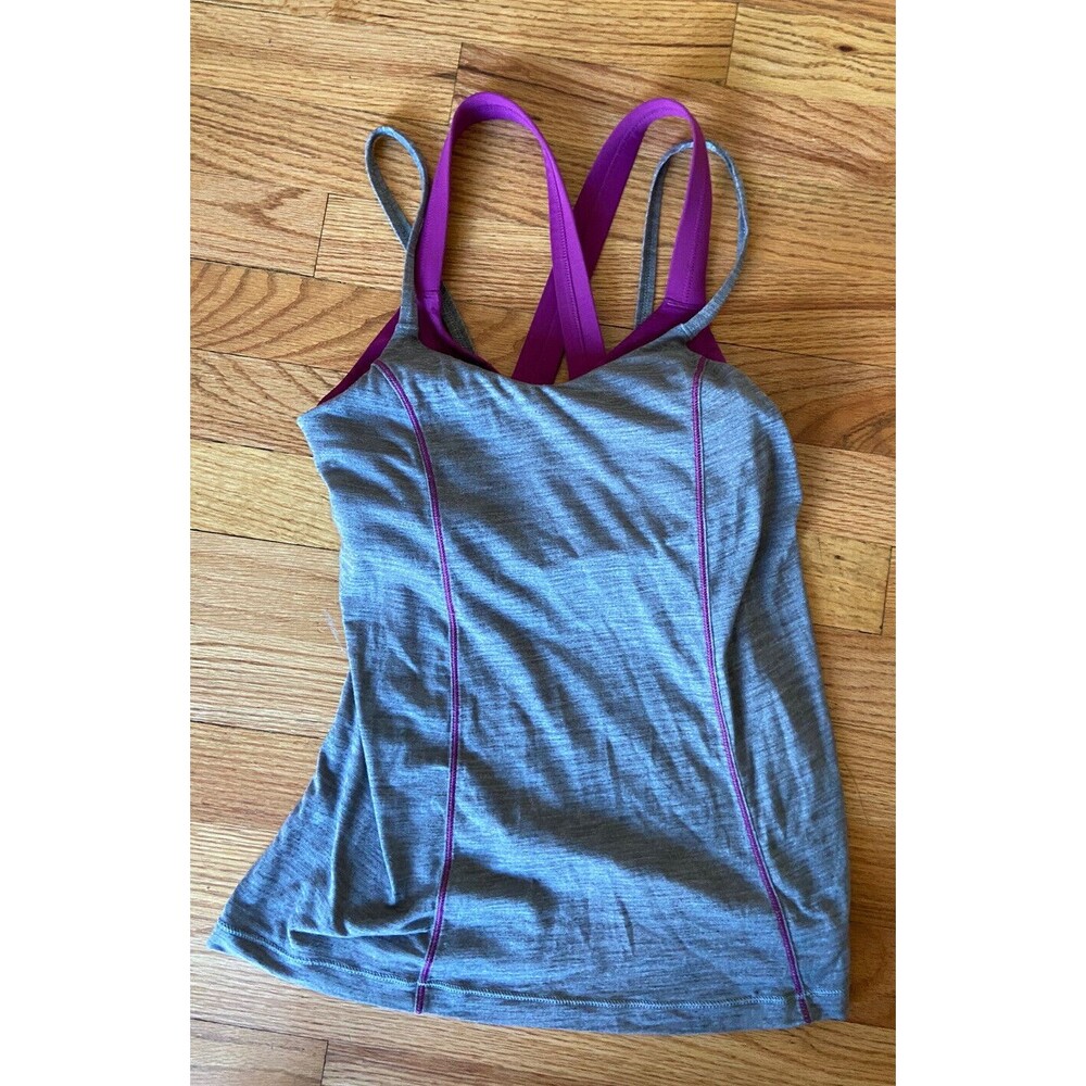 lululemon 4 layered tank‎ Gray Heathered purple camo